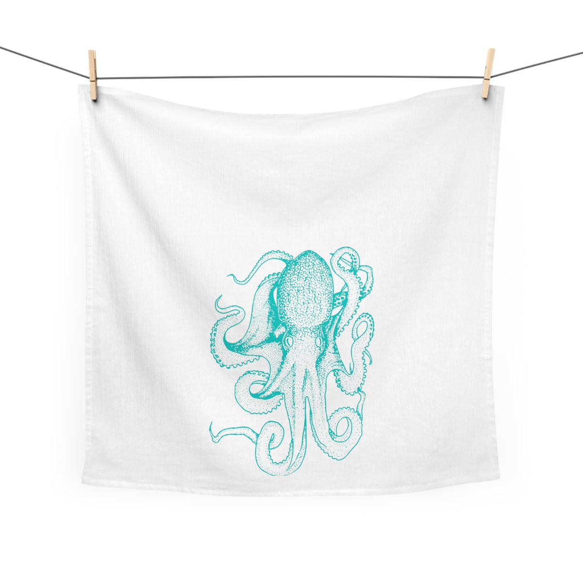 Teal Octopus Tea Towel