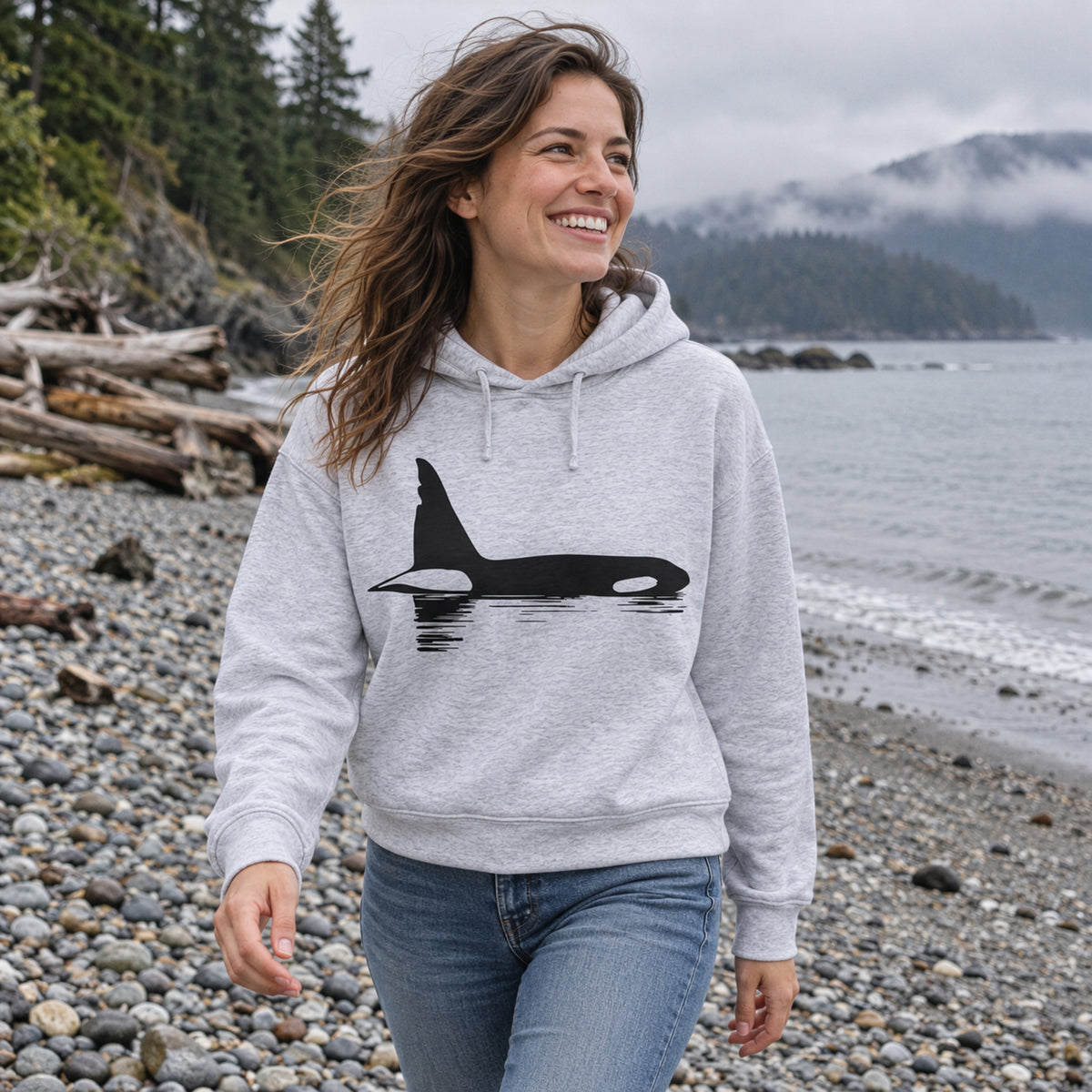Chainsaw the Orca Cropped Hooded Sweatshirt