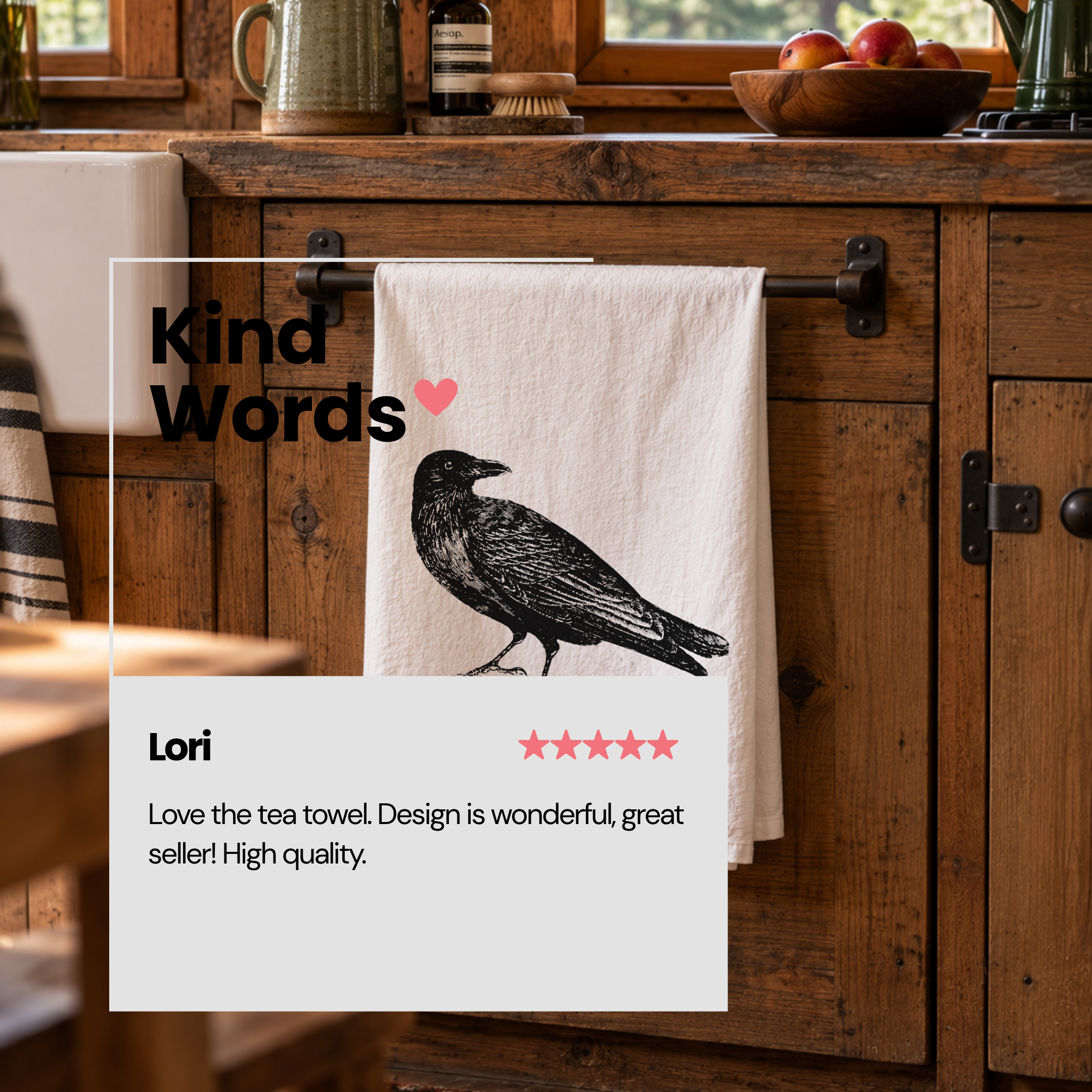 Crow Tea Towel