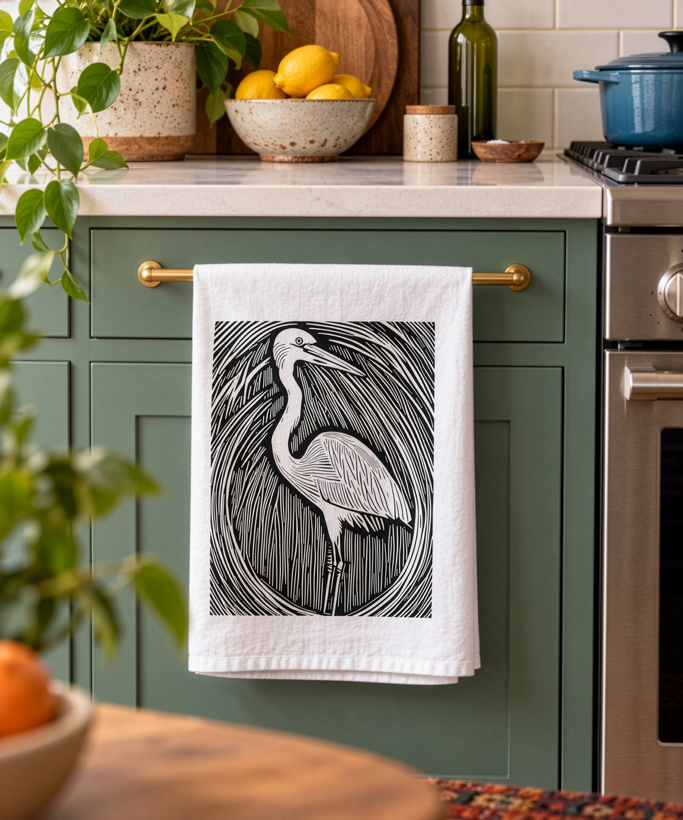 Heron Tea Towel