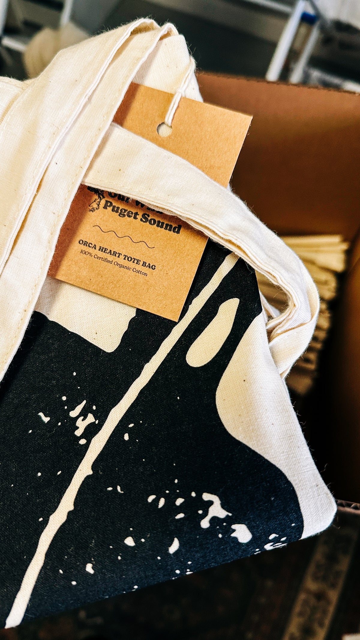 Orca Heart Tote Bag