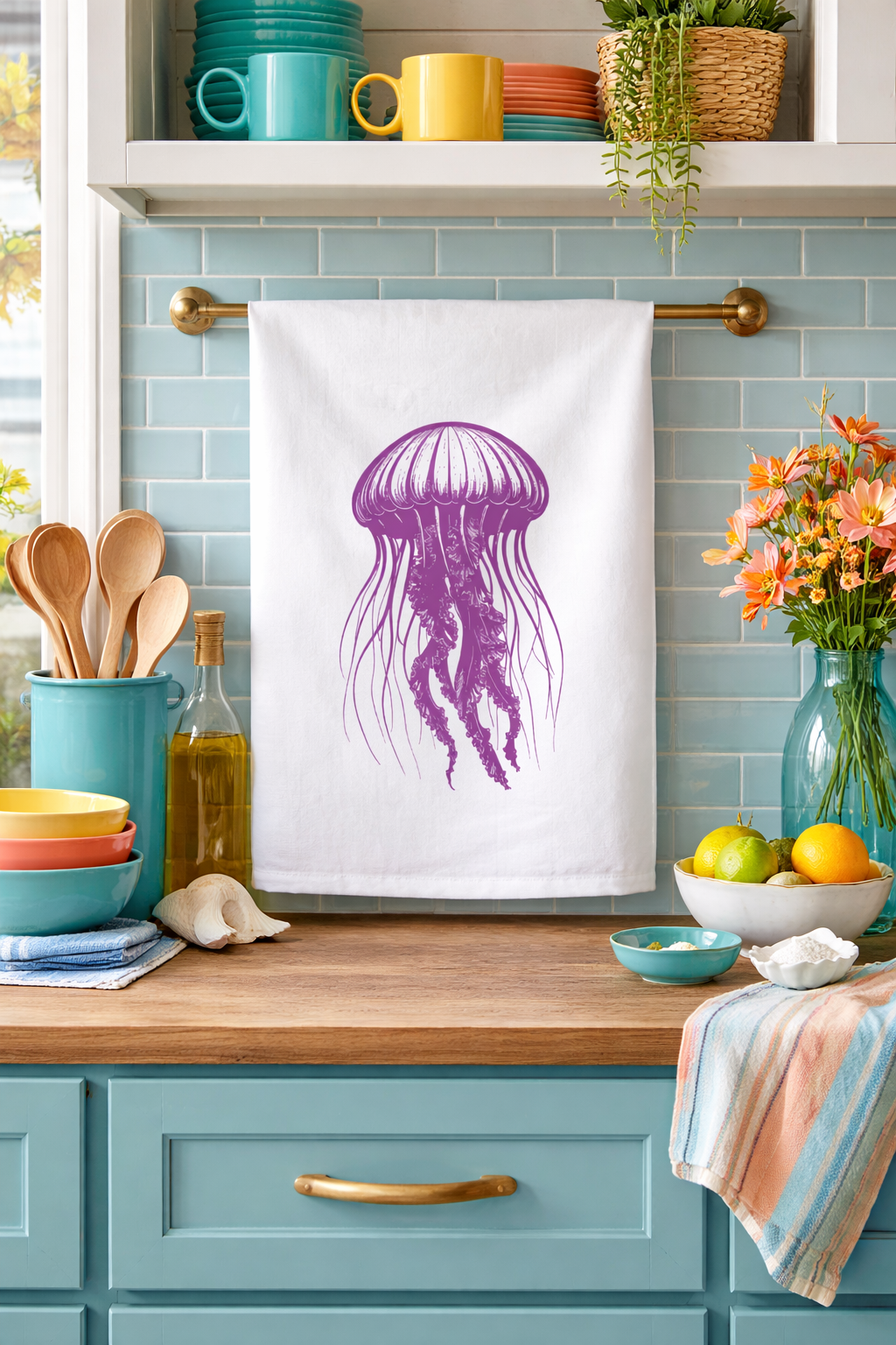 Jellyfish Tea Towel