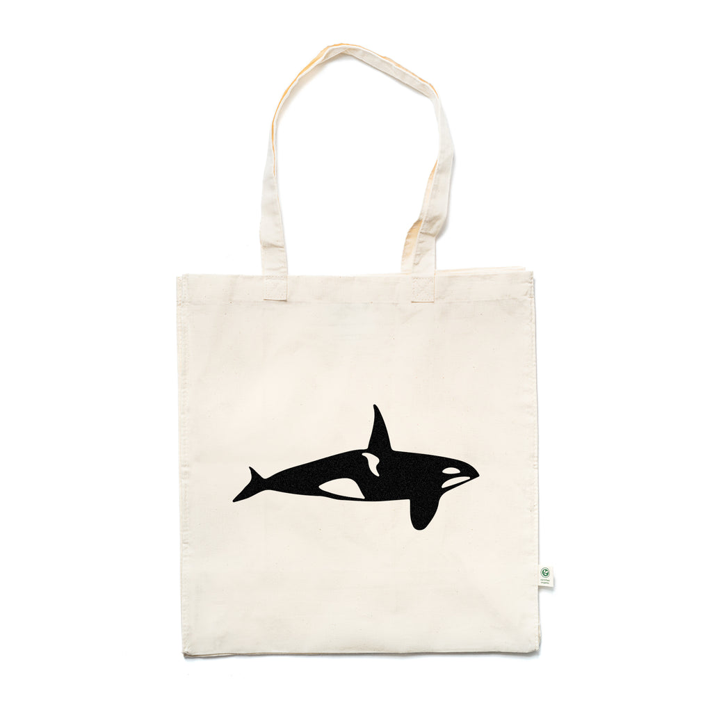 Killer Whale Block Print Tote Bag