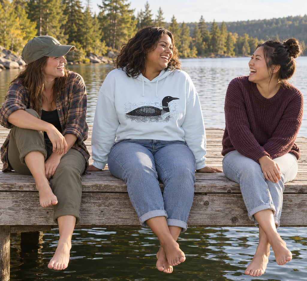 Common Loon Cropped Hooded Sweatshirt