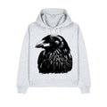 Raven Portrait Cropped Hooded Sweatshirt