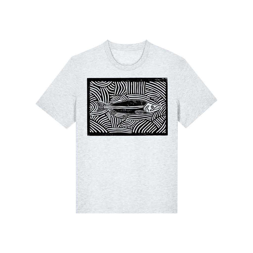 Salmon Block Print Organic Cotton Unisex Tee