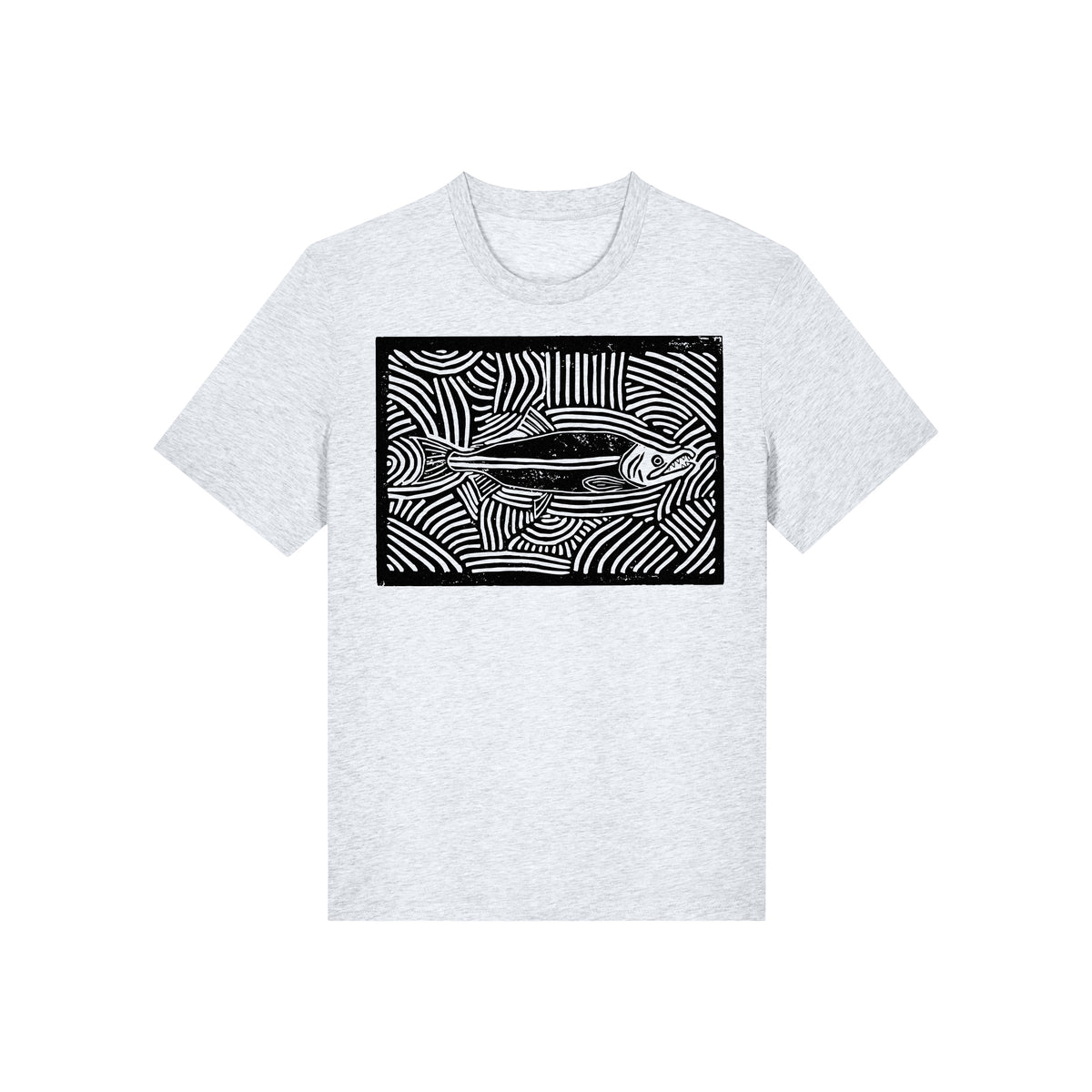 Salmon Block Print Organic Cotton Unisex Tee