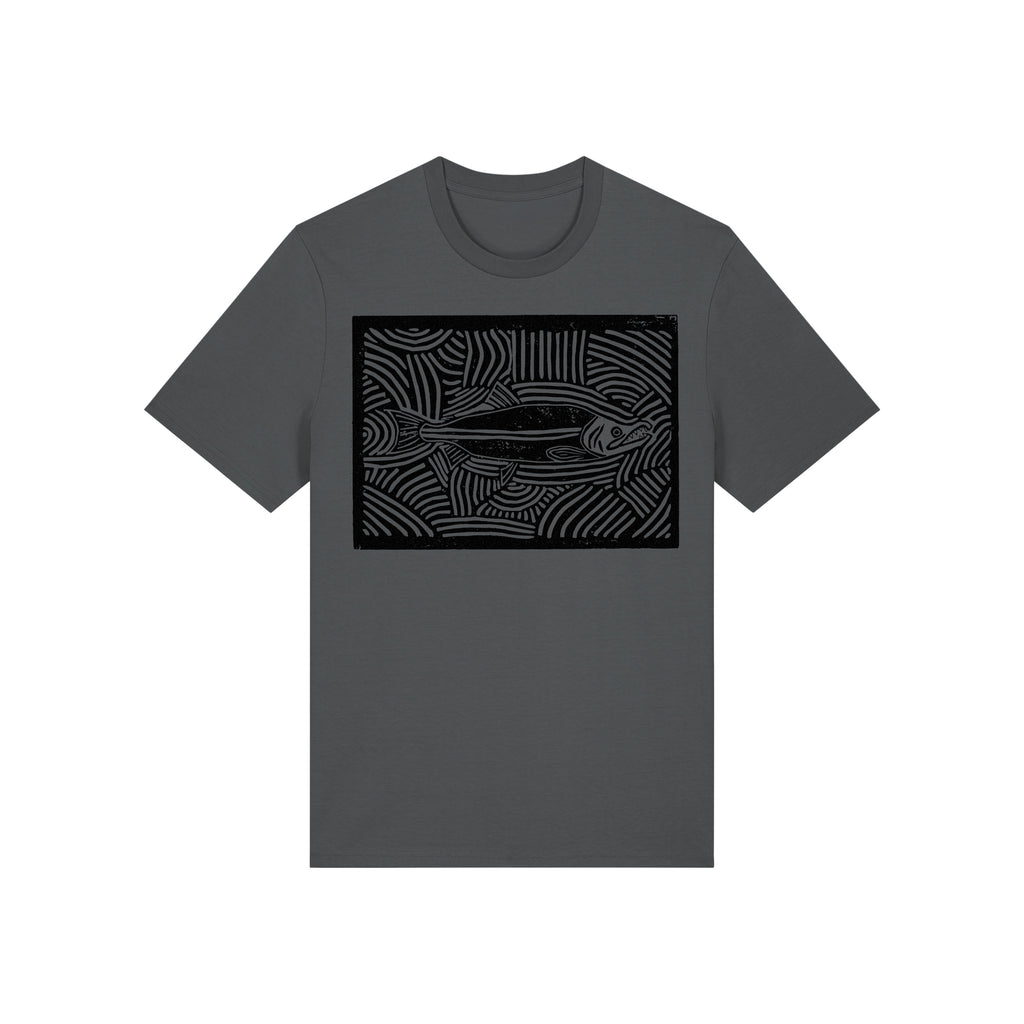 Salmon Block Print Organic Cotton Unisex Tee