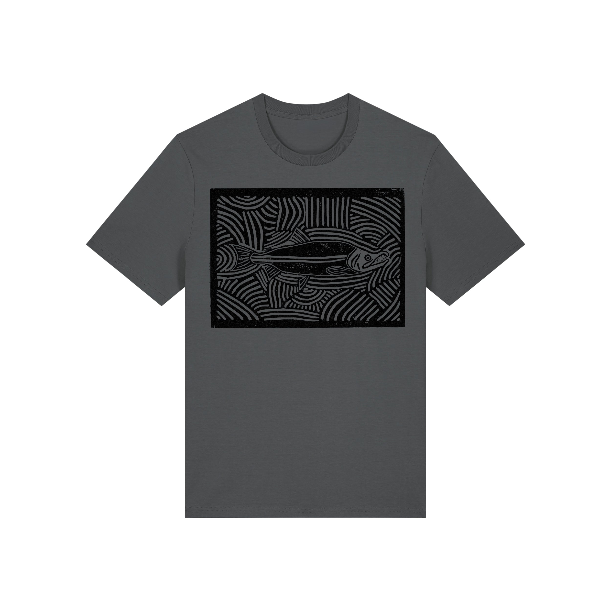 Salmon Block Print Organic Cotton Unisex Tee