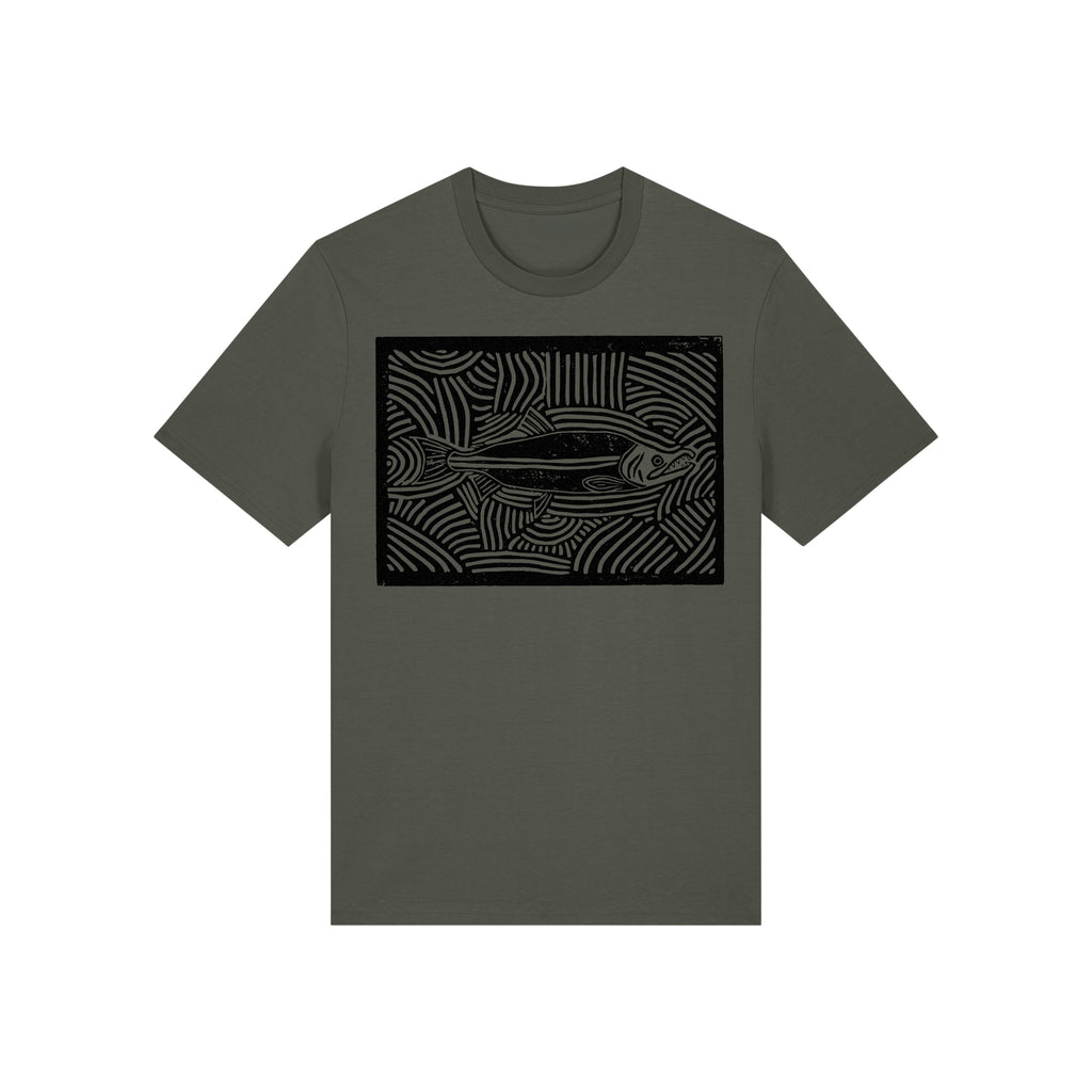 Salmon Block Print Organic Cotton Unisex Tee