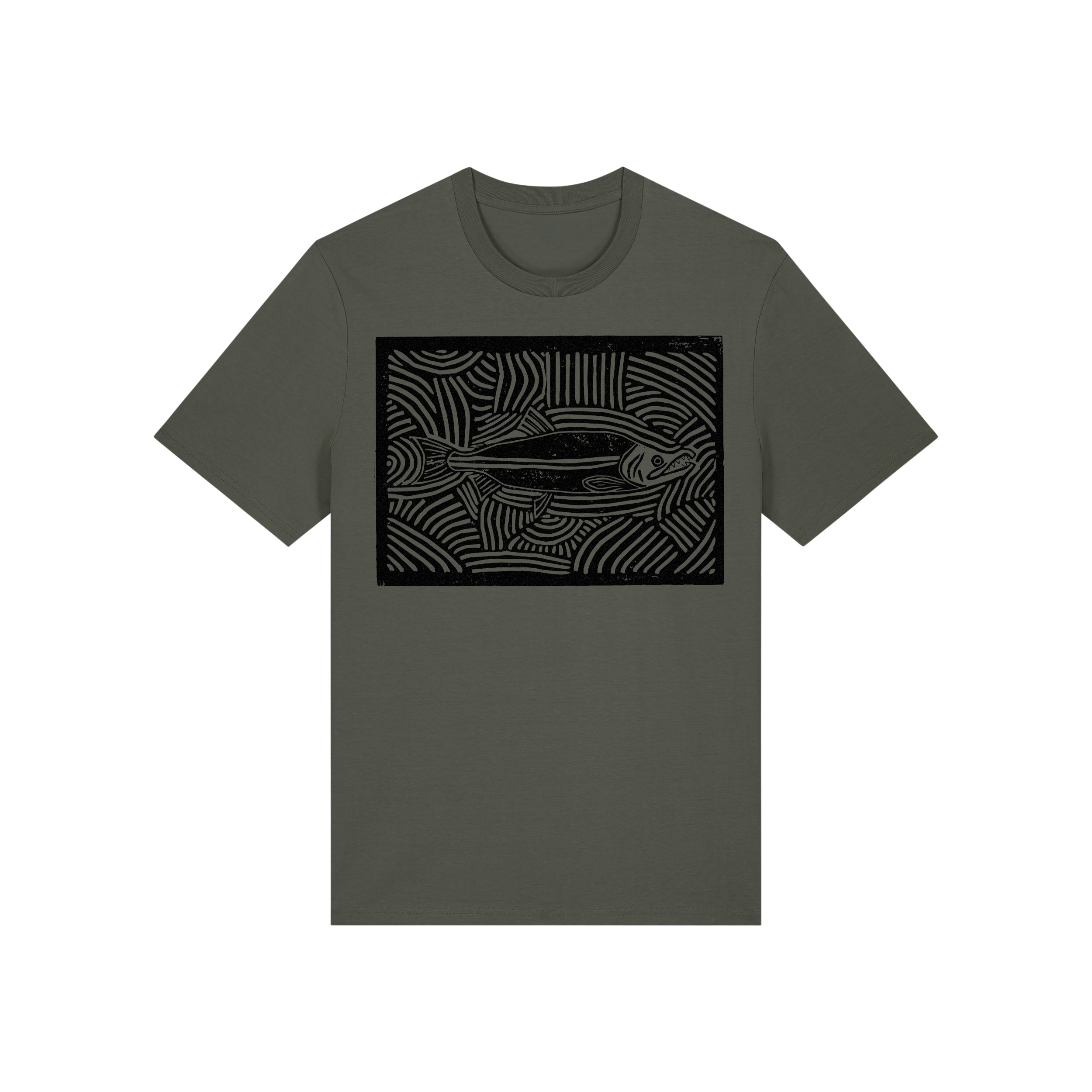 Salmon Block Print Organic Cotton Unisex Tee