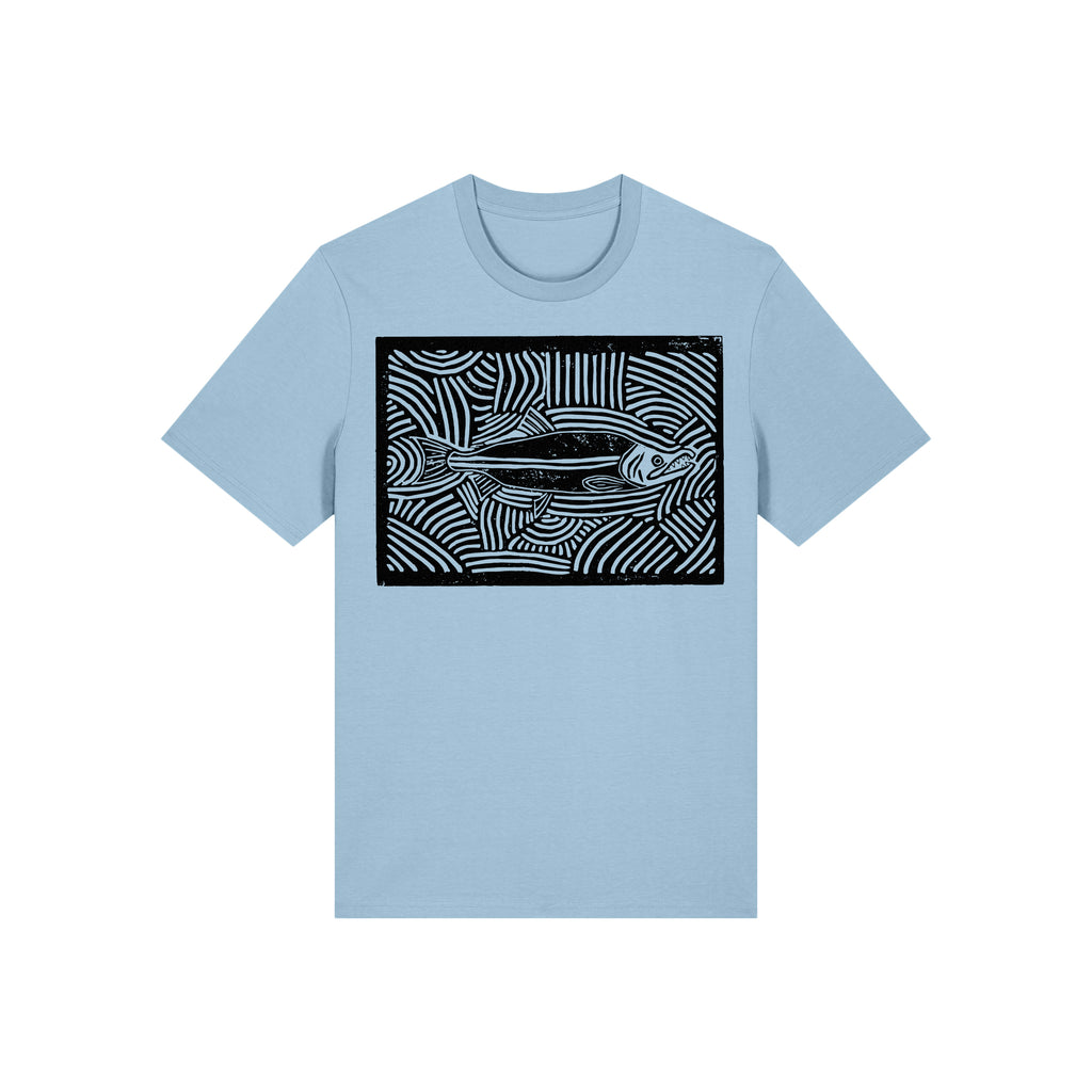 Salmon Block Print Organic Cotton Unisex Tee