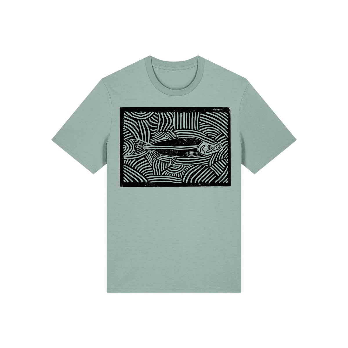Salmon Block Print Organic Cotton Unisex Tee