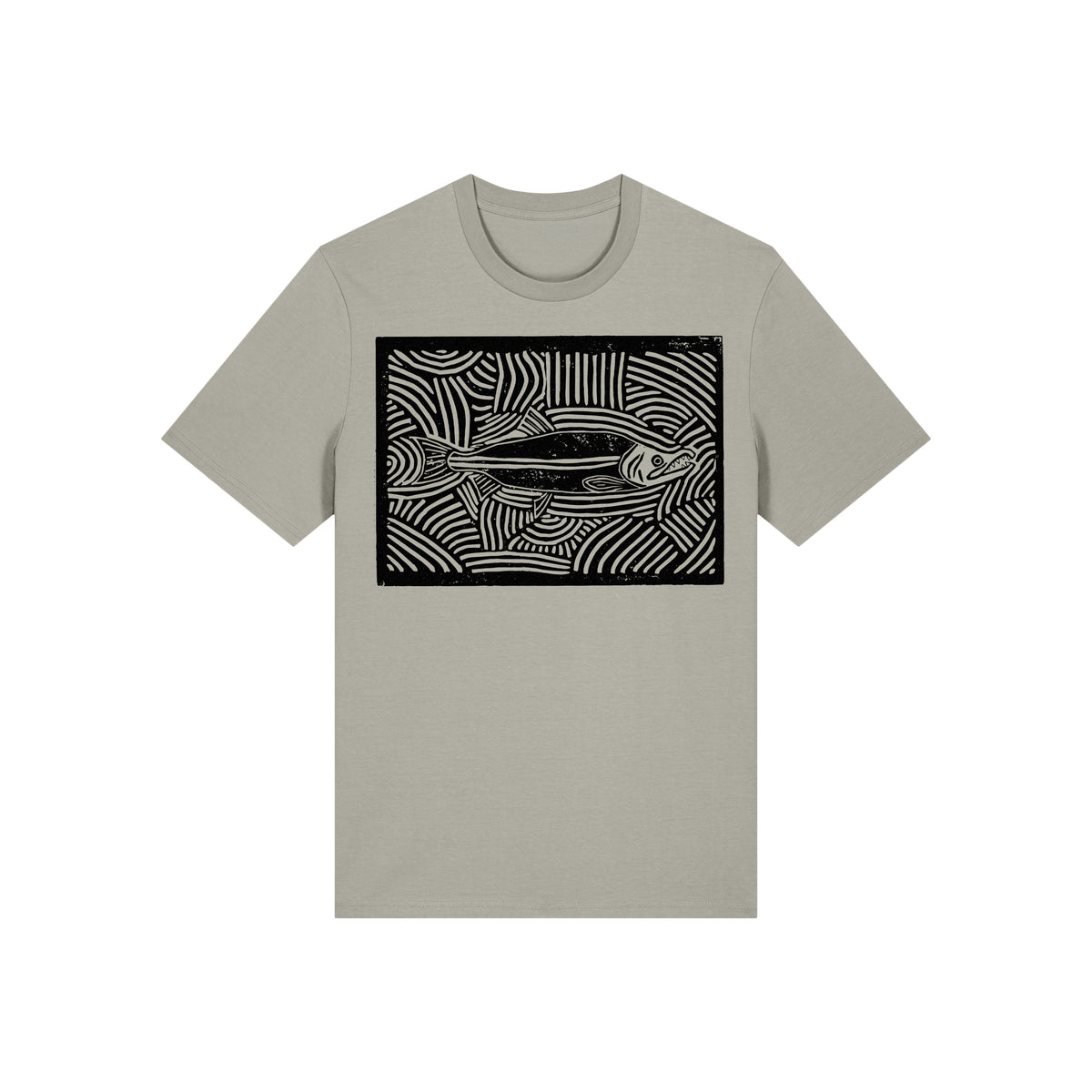Salmon Block Print Organic Cotton Unisex Tee