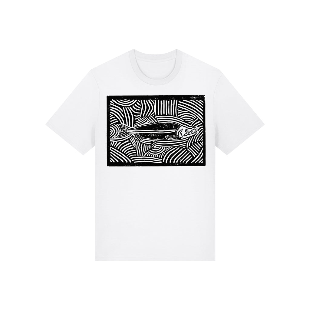 Salmon Block Print Organic Cotton Unisex Tee