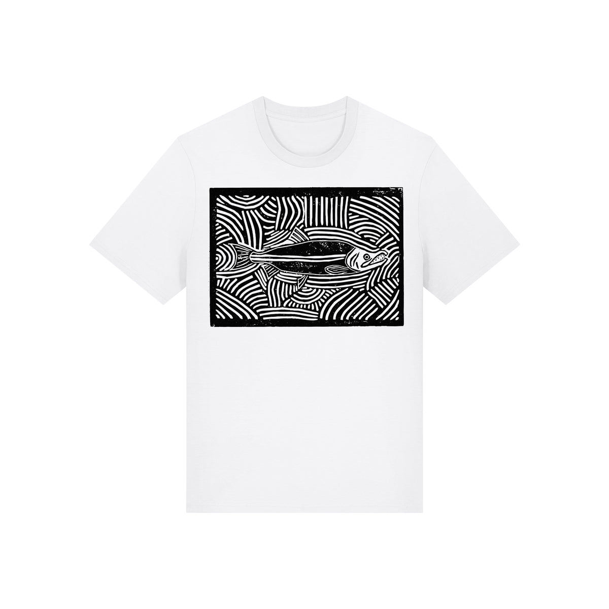Salmon Block Print Organic Cotton Unisex Tee