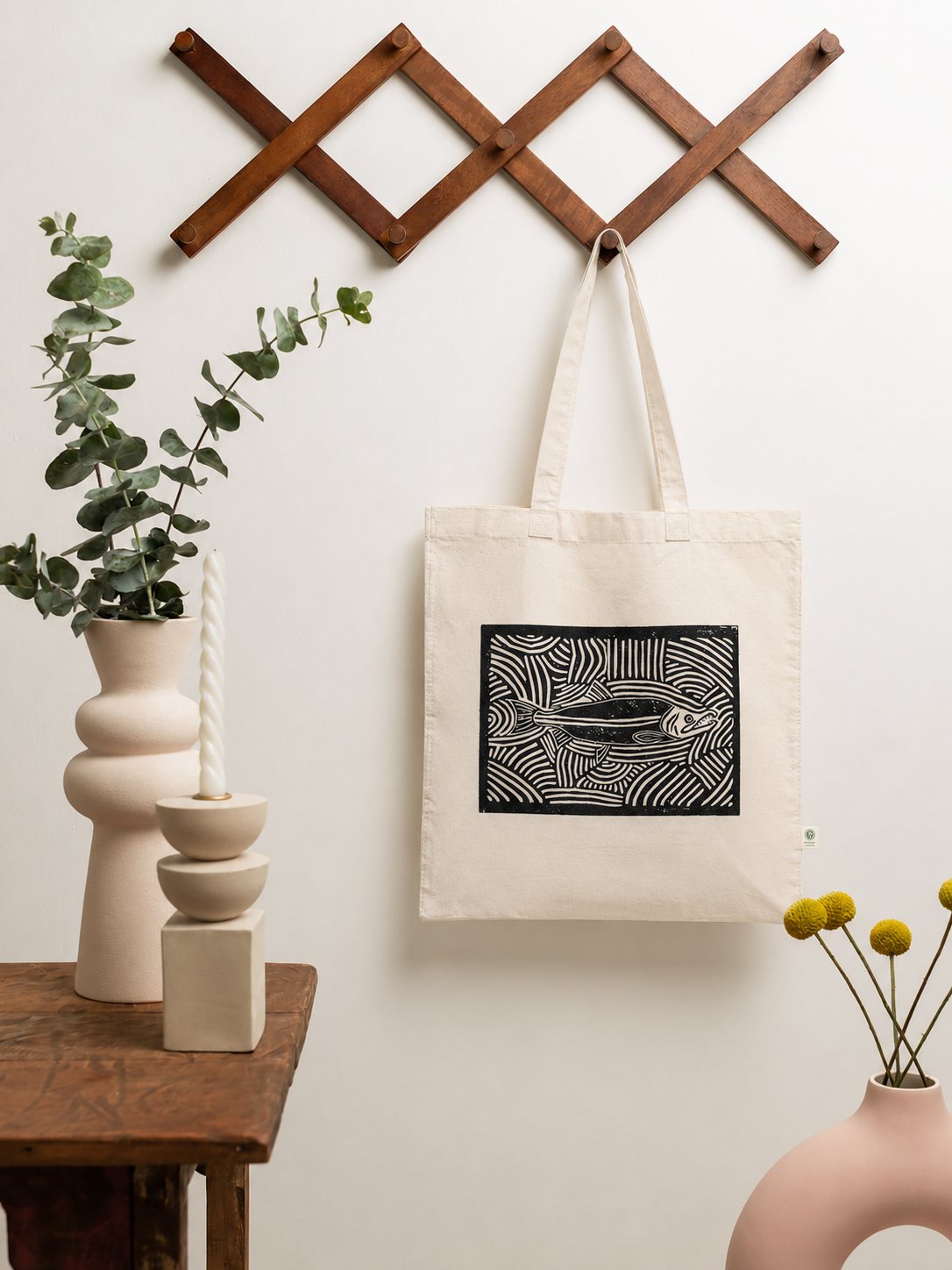 Salmon Block Tote Bag