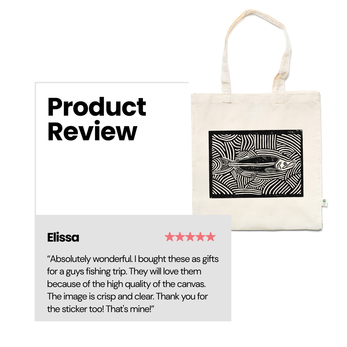 Salmon Block Tote Bag