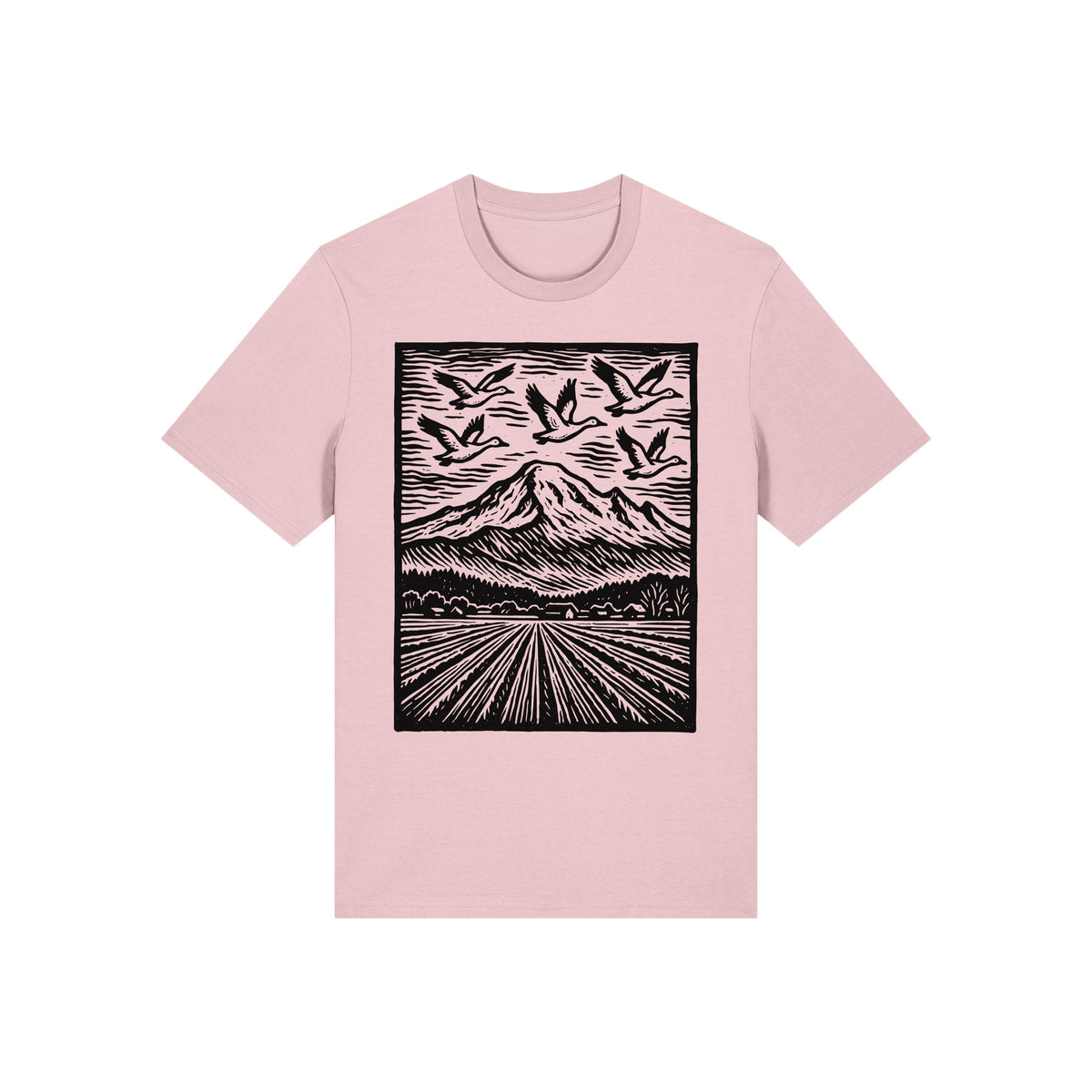 Snow Geese Over Skagit Valley Organic Cotton Unisex Tee