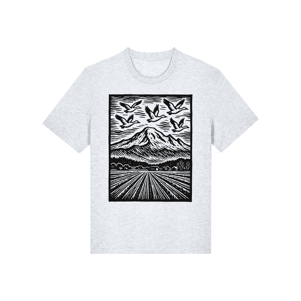 Snow Geese Over Skagit Valley Organic Cotton Unisex Tee