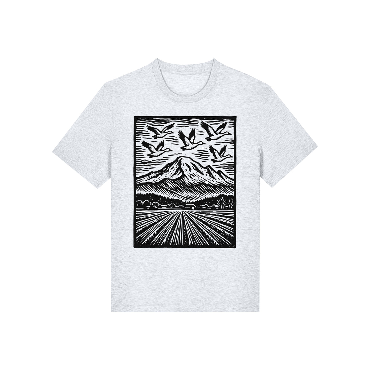 Snow Geese Over Skagit Valley Organic Cotton Unisex Tee