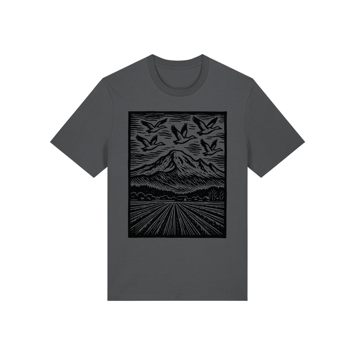 Snow Geese Over Skagit Valley Organic Cotton Unisex Tee