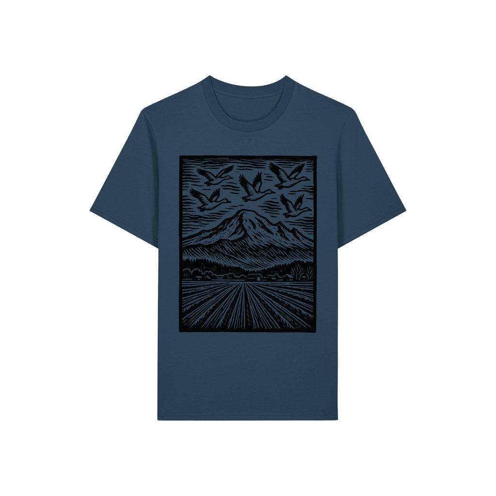 Snow Geese Over Skagit Valley Organic Cotton Unisex Tee