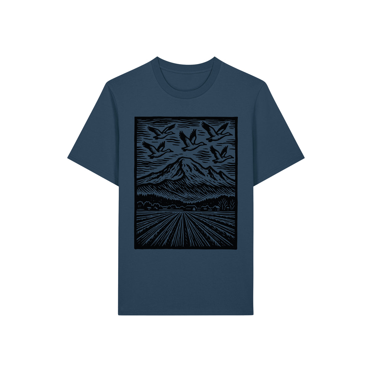 Snow Geese Over Skagit Valley Organic Cotton Unisex Tee