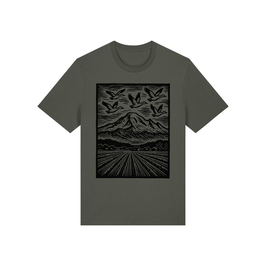 Snow Geese Over Skagit Valley Organic Cotton Unisex Tee