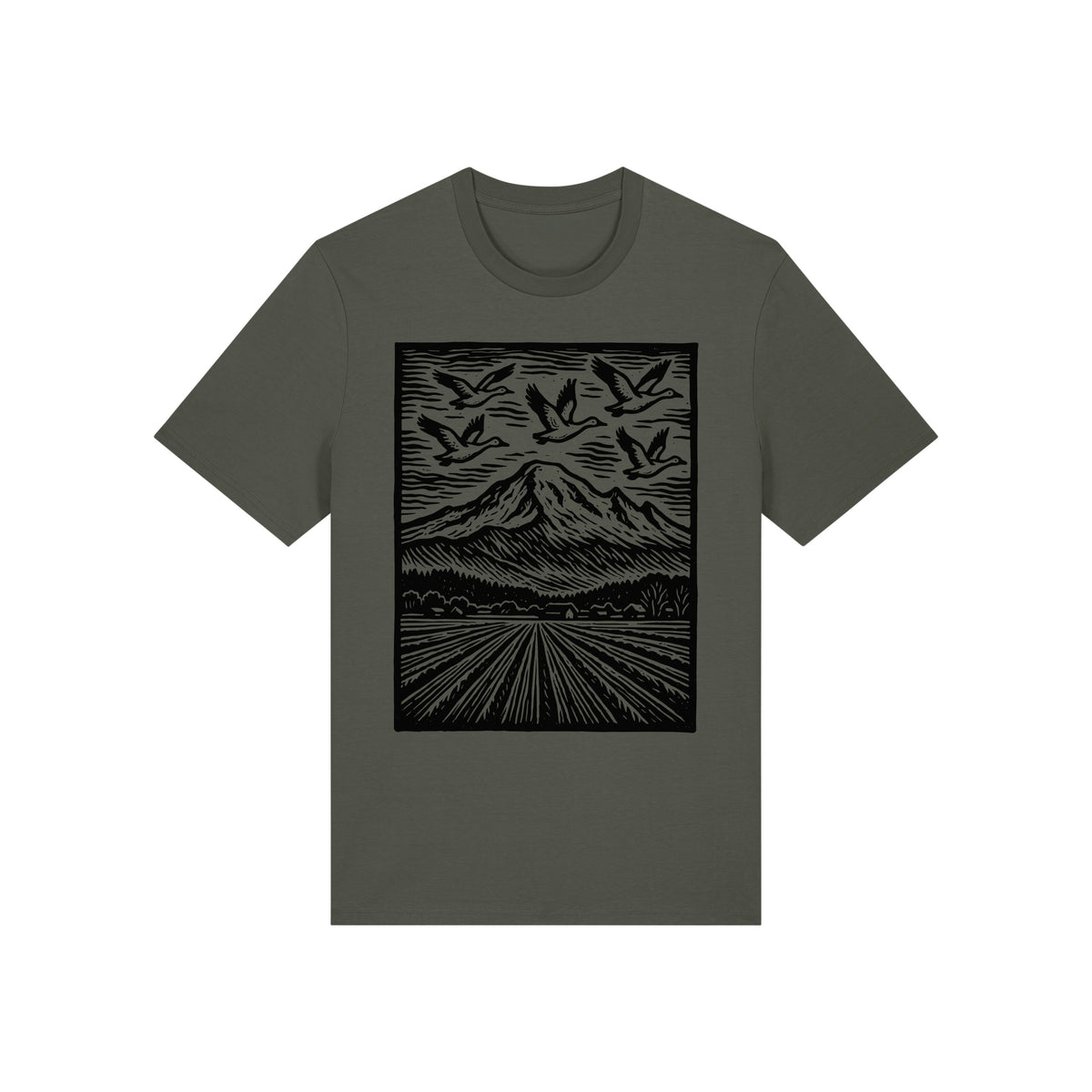 Snow Geese Over Skagit Valley Organic Cotton Unisex Tee
