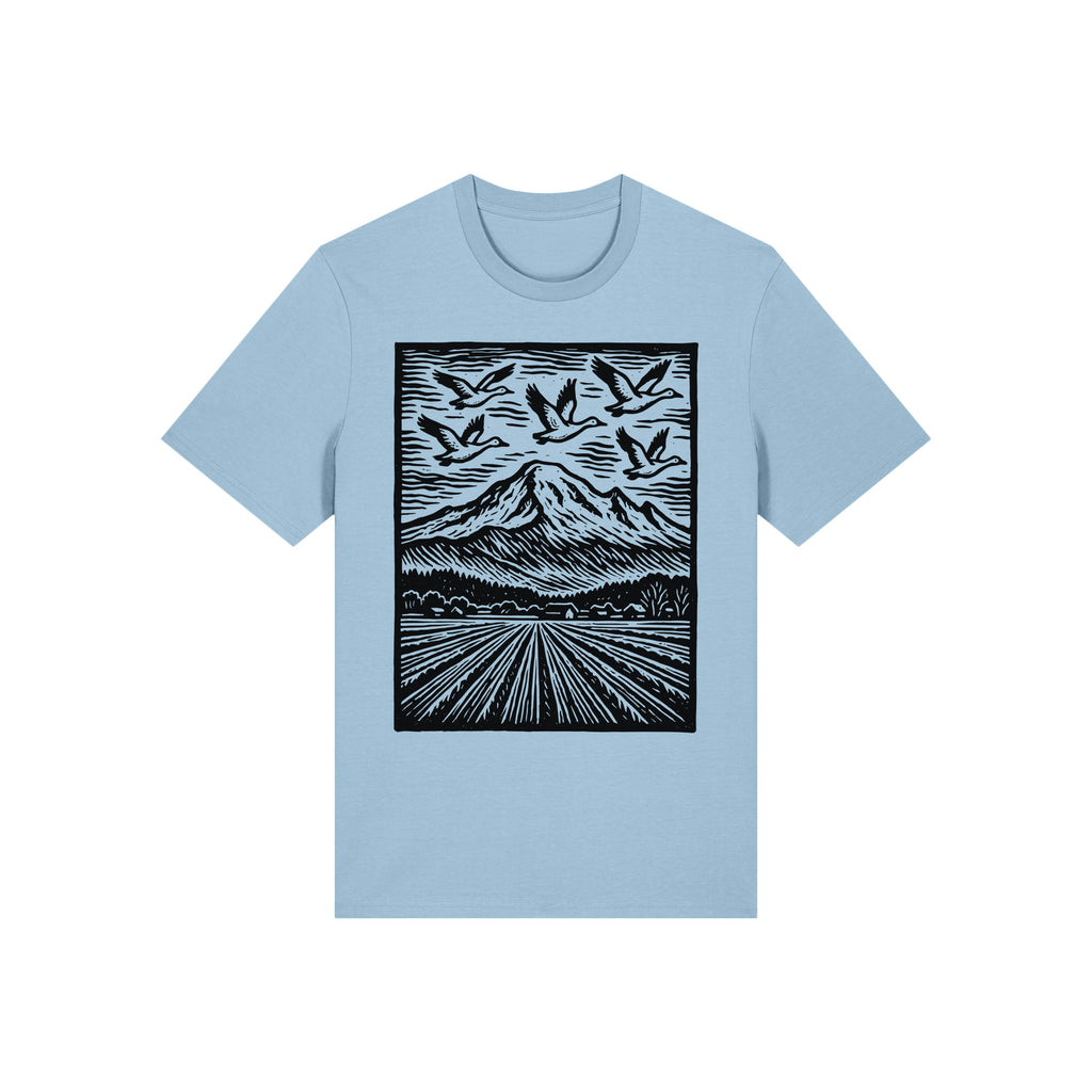 Snow Geese Over Skagit Valley Organic Cotton Unisex Tee