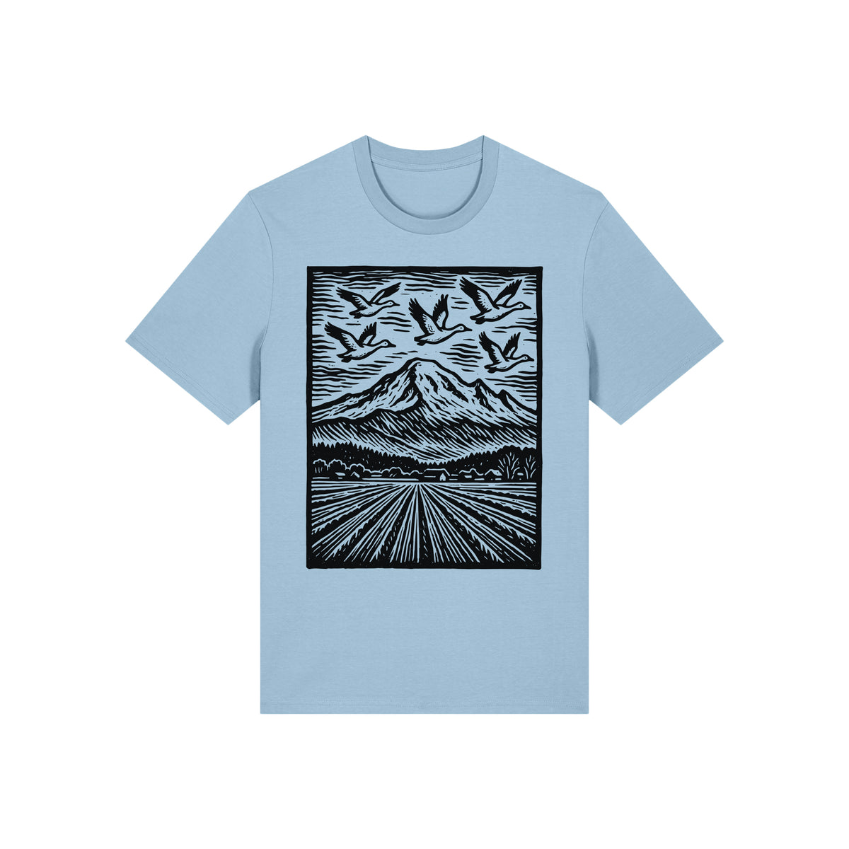 Snow Geese Over Skagit Valley Organic Cotton Unisex Tee
