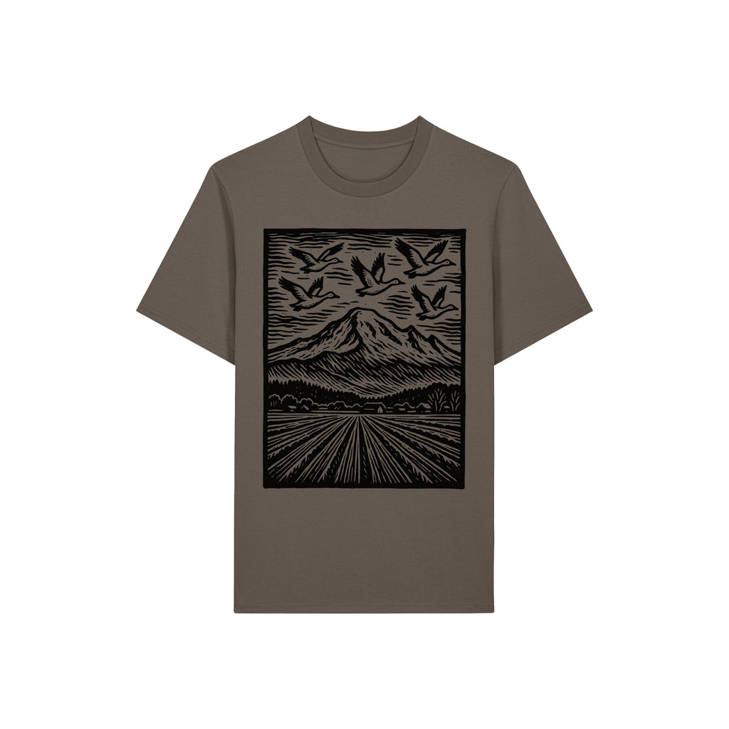 Snow Geese Over Skagit Valley Organic Cotton Unisex Tee