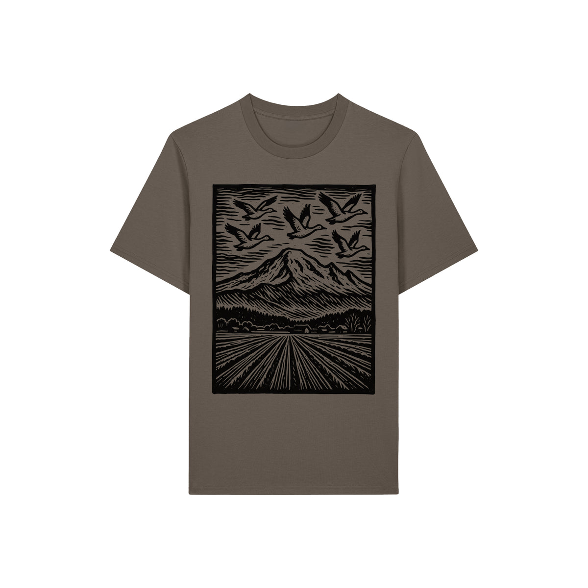 Snow Geese Over Skagit Valley Organic Cotton Unisex Tee