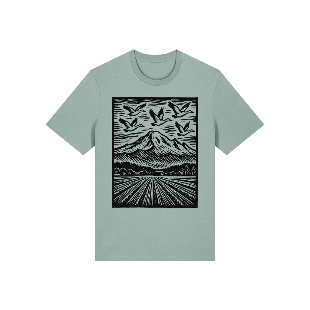 Snow Geese Over Skagit Valley Organic Cotton Unisex Tee