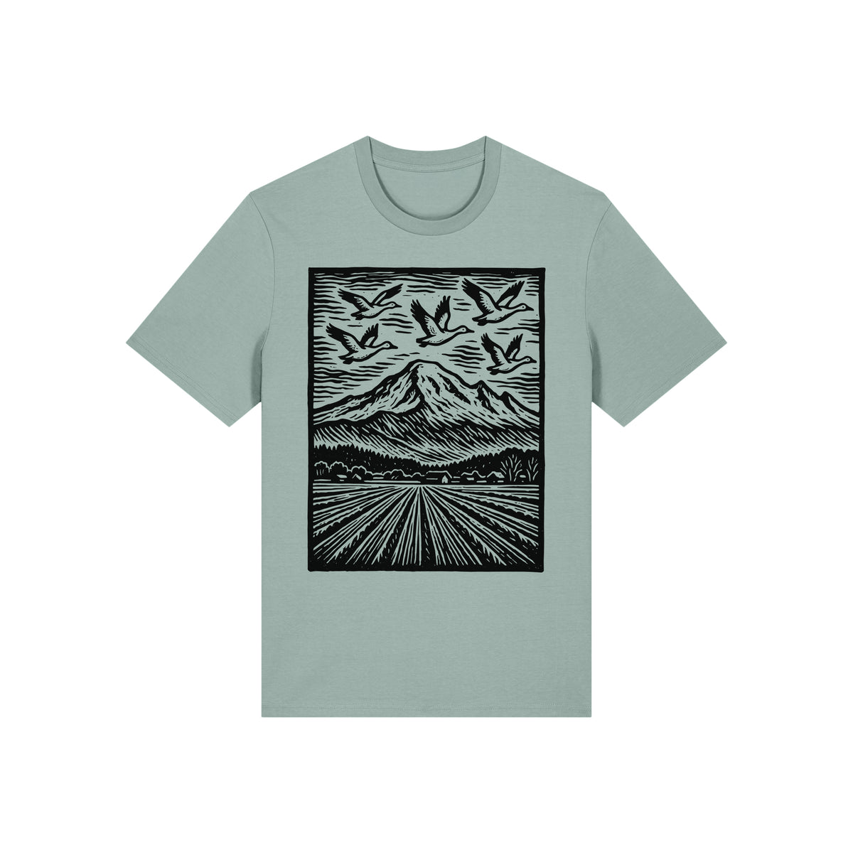 Snow Geese Over Skagit Valley Organic Cotton Unisex Tee