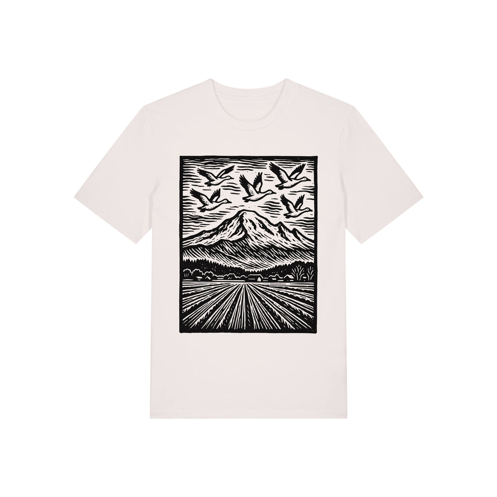 Snow Geese Over Skagit Valley Organic Cotton Unisex Tee