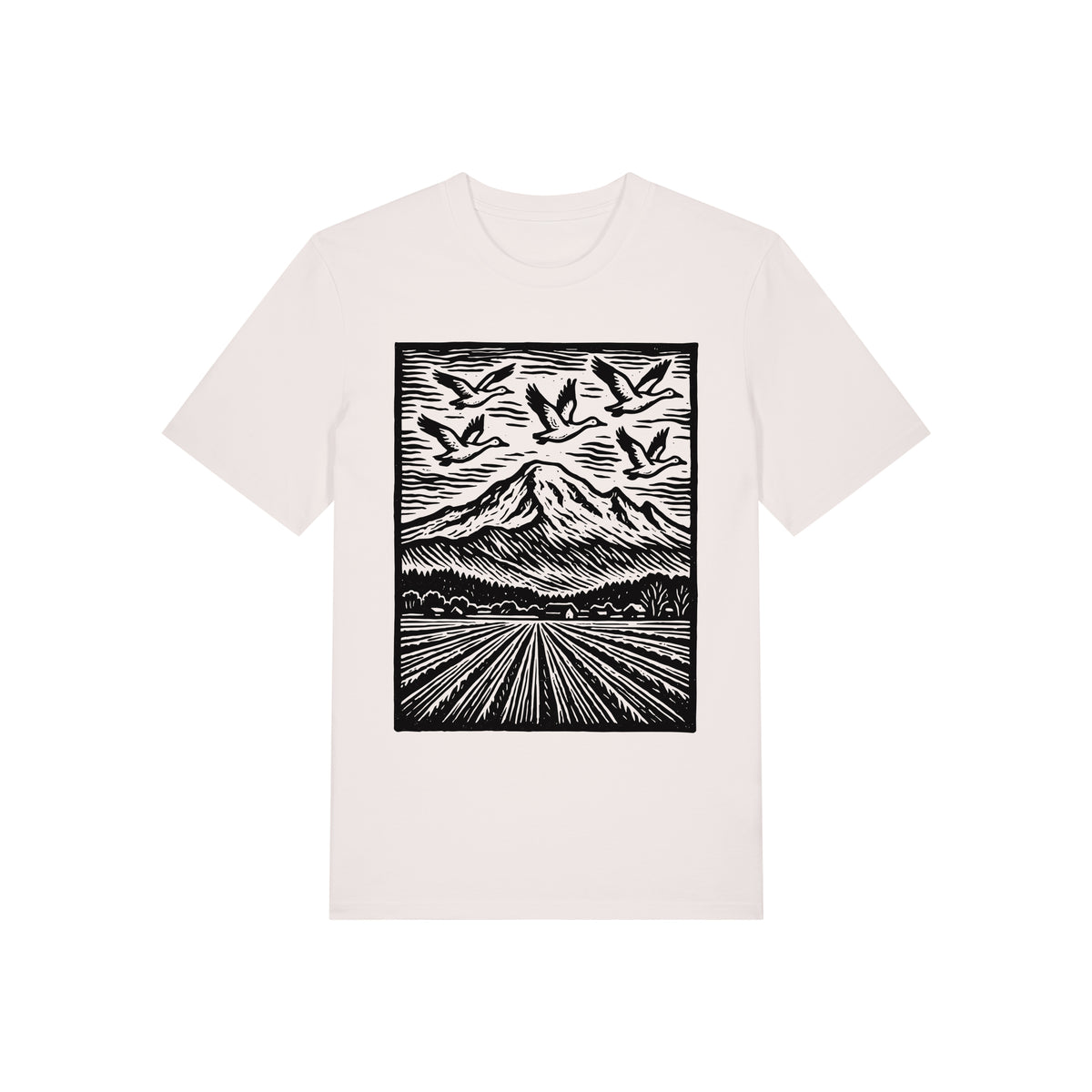 Snow Geese Over Skagit Valley Organic Cotton Unisex Tee