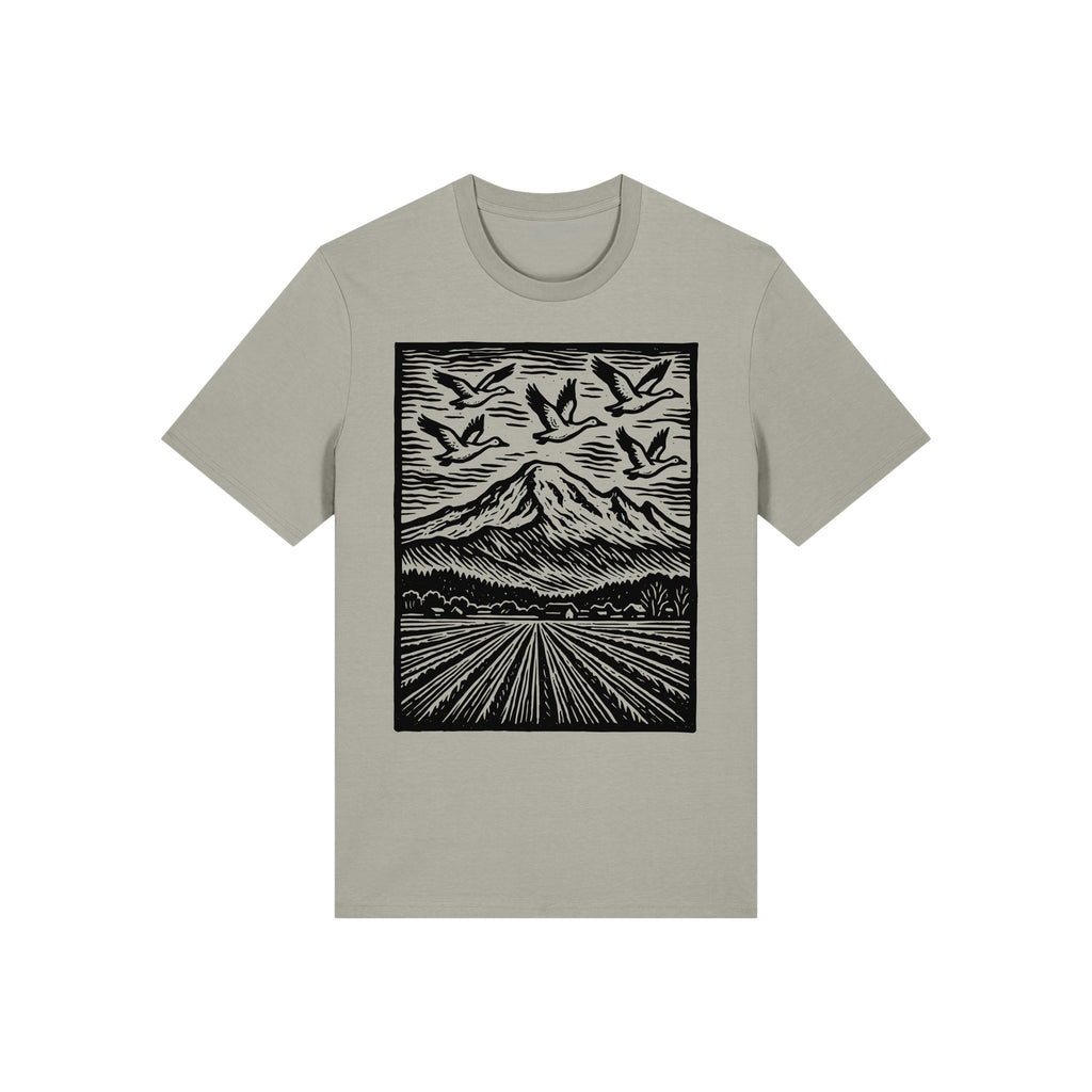Snow Geese Over Skagit Valley Organic Cotton Unisex Tee