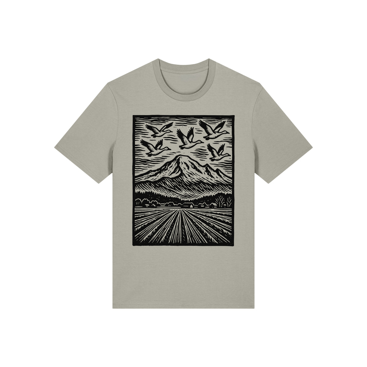 Snow Geese Over Skagit Valley Organic Cotton Unisex Tee