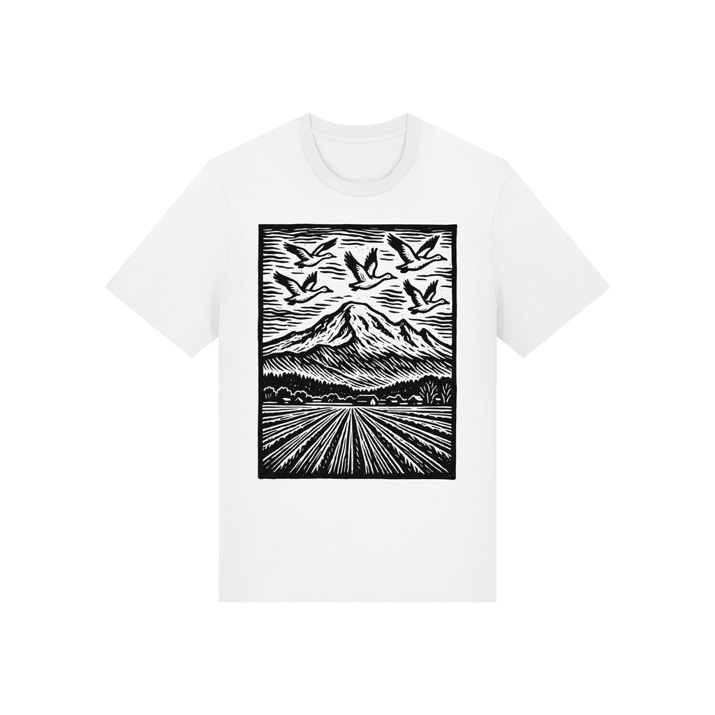Snow Geese Over Skagit Valley Organic Cotton Unisex Tee