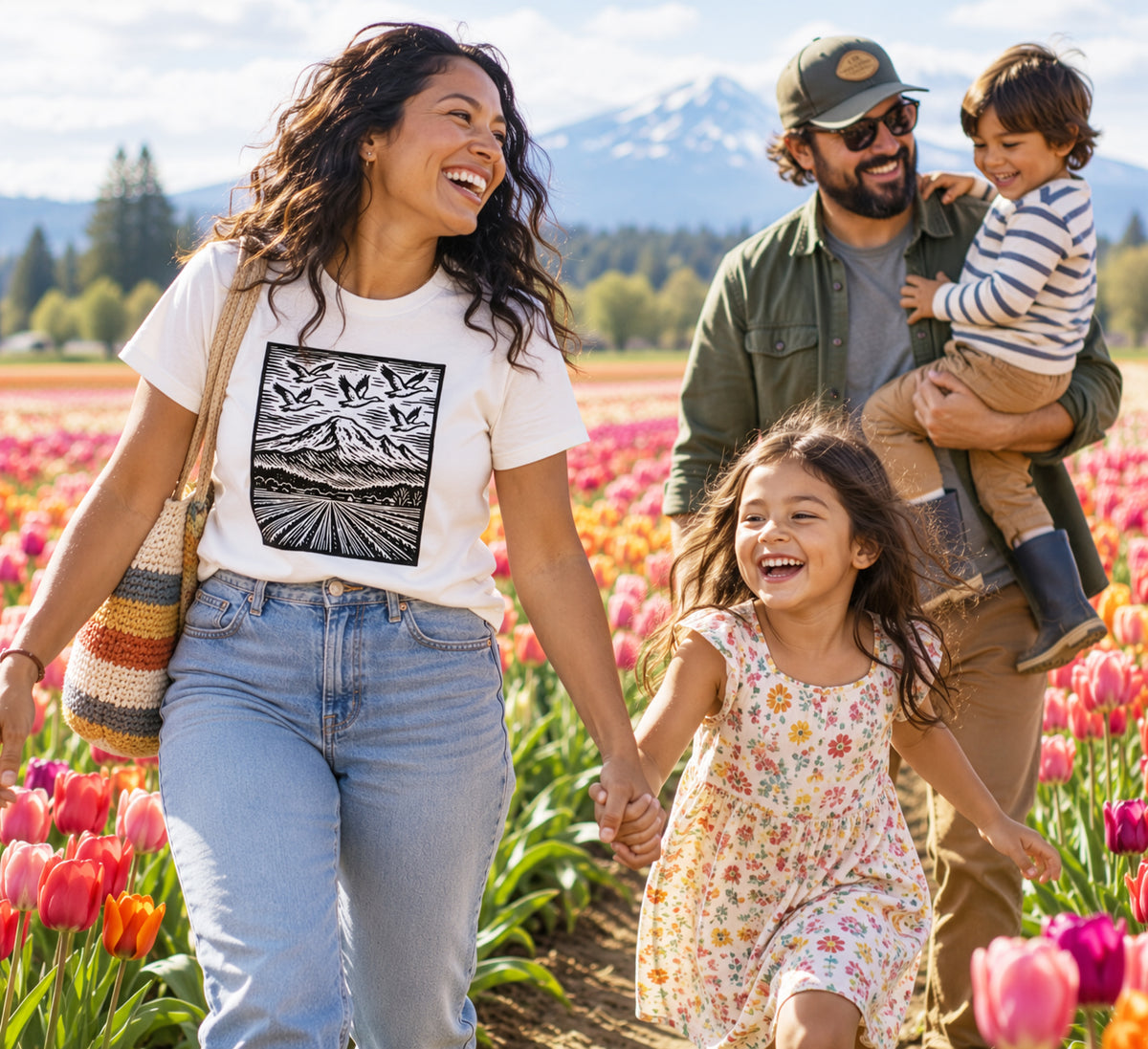 Snow Geese Over Skagit Valley Organic Cotton Unisex Tee