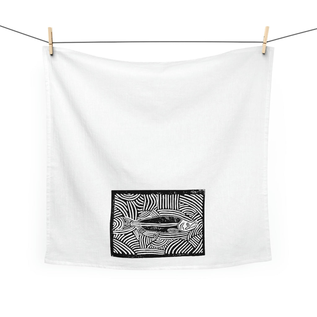 Salmon Block Tea Towel
