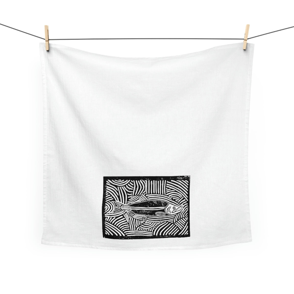 Salmon Block Tea Towel